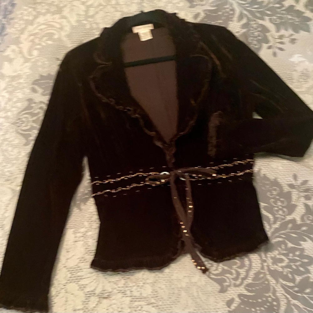 Velour rich brown blazer size M